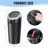 Sandfren Car Trash Can, Leakproof Mini Automotive Garbage Bin Side Door Cup Holder Dustbin with Lid (Black/Silver)