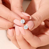 14K Yellow/White Gold Stud Earrings With 1-2 Carat Lab Grown Diamond