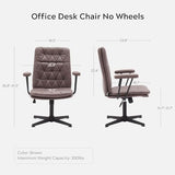EYYTHUNG Criss Cross Chair with Arms Home Office Desk Chair No Wheels Adjustable