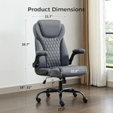 amseatec Office Chair with Flip-Up Arms, Ergonomic PU Leather Executive Desk
