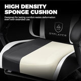 GTPLAYER Gaming Chair, Computer Gaming Chairs for Adults with Footrest, Height Adjustable PC Game Chair, Black-White