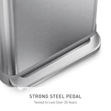 simplehuman 45 Liter / 12 Gallon Liter Rectangular Hands-Free Kitchen Step Trash Can with Soft-Close Lid
