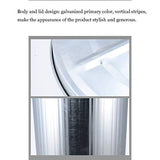 This 35L Kitchen Trash Can with Lip - Round Galvanized Recycling Bin for Patios Bathrooms & Par - Waste Bin