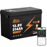 12V 314Ah LiFePO4 Battery with Bluetooth Monitor for RV Solar & Home Backup