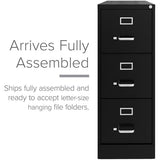 Set of 2 3 Drawer - Letter Width - Vertical File Cabinet - Black