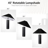 EOEYYOYB Ceramic Table Lamps for Bedroom, Adjustable Shade Lamps for Night Stands, Modern Cylindrical Nightstand Table Lamps, Black