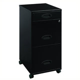 3 Drawers 29.52" Vertical Black Metal Filing Cabinet Lockable Pre-Assembled Movable Letter Size for Home