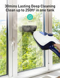 12-in-1 Steam Mop, Fast 15-Sec Heat-Up, 1500W Detachable Handheld Steam Cleaner with 2 Dirt Grip Pads, Removes 99.99% Stubborn Stains for Hardwood Floors, Clothes, Windows, Tiles, Furniture, White