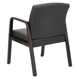 Alera ALE Reception Lounge Series Guest Chair, Espresso/Black Leather