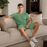 GINGTTO Summer Outfits for Men 2026 Mens Short Sets 2 Piece Outfit for Beach Vacation Green XX-Large