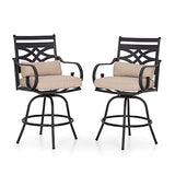 Sophia & William Patio Bar Stools Set of 2, Swivel Bar Chairs, High Dining Chairs with Seat Cushion