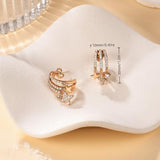 YOIHUR Rose Gold Plated Stud Earrings for Women, Dainty Cubic Zirconia Earring, Hypoallergenic Jewelry, Modern Boho Sunburst & Nature Inspired Earrings, Gift for Mom Wife Girlfriend-Echo Orbit Stud