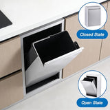 This Pull Out Trash Can Cabinet, Stainless Steel Built-in Garbage Bin for Bathroom