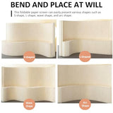 ZLGONRL Paper Room Divider Freestanding Paper Partition Wall Foldable Papers Room Dividers with Shelves Wall Privacy Screens for Office Home