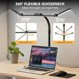 Galnolt LED Desk Lamp for Home Office with Base, 28.2" Adjustable Gooseneck Swing Arm Ultra Bright Desk Light, Dimmable Architect Table lamp