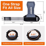 JOBGAIN Weight Lifting Wrist Strap, Double Layer Leather Wrist Strap for Men & Women, 1 Pair, Grey