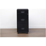 3 Drawers 29.52" Vertical Black Metal Filing Cabinet Lockable Pre-Assembled Movable Letter Size for Home