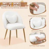 Hobooment Vanity Chair,Accent Makeup Comfy Cute Desk Girls Fluffy Chairs for Bedroom No Wheels
