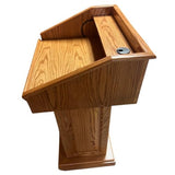 Counselor Solid Wood Podium Lectern – Handcrafted Oak Presentation Podium for Churches, Schools, Events