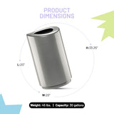 Safco Open Top Trash Can, 30 Gallon Stainless Steel Modern Garbage Can