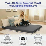 Hazli Matrix AirCell 4 Inch Memory Foam Camping Mattress Pad - Roll Up Mattress for Adults - Portable Cot Sleeping Pad for Camping - Floor Mat or Bed Roll - Twin XL 80’’ X 40’’ X 4’’- Dark Grey