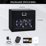 Lieinw Automatic Watch Winder for Rolex and Auto Watches, Leather Double Winding Watch Box + 6 Storage Slots with Japanese Quiet Motor & Blue LED, Rotating Watch Case Used for Storage, Display & Gifts