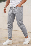 GINGTTO Mens Slim fit Joggers Chino Fitted Casual Lightweight Pants for Men Outdoor Drawstring (Light Grey,28)