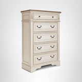 Signature Design by Ashley Realyn Dresser Chest Of Drawers, Two‑Tone Cottage Style Bedroom Dresser With Smooth‑Gliding Drawers, Wood Construction For Kids And Adult Bedrooms, Chipped White