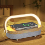 iGaur Nightstand Lamp with Wireless Charger,Unique Gifts for Women 4 in 1 Touch Bedside Lamp,Bluetooth Speaker Lamp
