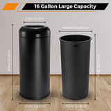 Commercial Trash Can 16.5 Gallon Open Top Outdoor Indoor Garbage Enclosure Inner with Lid Inside Barrel