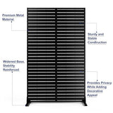 FENCY Metal Privacy Screen with Stand 72" H×44" W Outdoor Freestanding Privacy Panels,