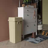23 Gallon Beige Square Commercial Trash | Garbage Can with Lid - Office, Outdoor, Restaurant, School, Kitchen