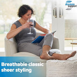ABSOLUTE SUPPORT Made in USA - Knee Hi Compression Stockings Women 8-15mmHg for Flight Airplane Travel - Sheer Compression Support Stockings 8-15 mmHg for Women Beige, Large