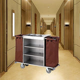 Heavy-Du Rolling Service Cart for Hotel & Commercial Laundry - Versatile Sto Trolley, Linen Basket on Wheels, Ideal for Cleaning & nizat