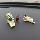 RCAGCAT 3 Pcs Cute Cat Accessories,Mini Rearview Mirror Dashboard Ornaments