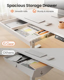 Electric Standing Desk with Drawers, Height Adjustable Desk with 4 Preset Heights,