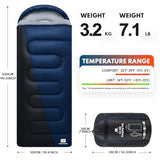 TANSTRIDER XXL Winter Sleeping Bags for Adults Cold Weather,Camping Sleeping Bag for Kids with Compression Sack,4 Season Camping Essentials Gear for Hiking,Traveling,Outdoor,Backpacking,Climbing