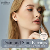 The Diamond Channel CERTIFIED 1 to 6 Carat LAB GROWN Solitaire Diamond Stud Earrings