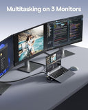 Laptop Docking Station Stand, 12 in 1 Triple 4K Display HDMI/DP, 10Gbps USB A/C Fast Data, PD 100W, Ethernet