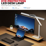 Honeywell LED Desk Lamp with Base - HJ1WT Sunturalux Eye-Caring Architect Desk Lamp for Home Office, 1200LM Computer Desk Light 4 Color, White