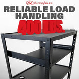 AxcessAbles Computer Cart on Wheels 400LB Capacity, Metal AV Equipment Utility Workstation