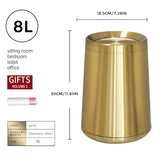 LEASYLIFE 8L/2.1GALbrass Garbage can with Swing lid，Brushed Nickel Gold Trash can,Matte Gold Trash can for Bathroom