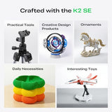 Creality K2 SE 3D Printer, 500mm/s High-Speed Printing, Support Multi Color 3D Printing Needs CFS, Solid Metal Build