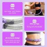 2 lbs Weighted Soft Velvet Hula Hoop Women, Spring Exercise Fitness Hoop Weight Loss Adults Collapsible Portable, No Bruising (Purple)
