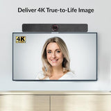 4K Conference Room Camera with AI Auto Framing, Presenter & Speaker Tracking, 120° Wide-Angle Webcam, 5X Digital Zoom