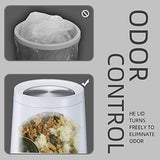 BRIEFHUMAN Household Swing White Bathroom Trash Can，Brushed Stainless Steel