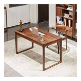 zhongxlla Standing Desk, Modern Black Walnut Desk Study Writing Table