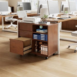 AnywaysWood 3-Drawer Mobile File Cabinet, Wooden File cabinets