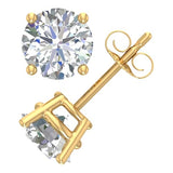 0.25 Ct Round Cut Lab-Grown Diamond 4-Prong Stud Earrings in 10K Gold