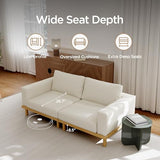 Minimalist Modular Sectional Sofa for Living Room, Wide & Deep Seat Convertible Furniture Set with Metal Frame and Movable Covers